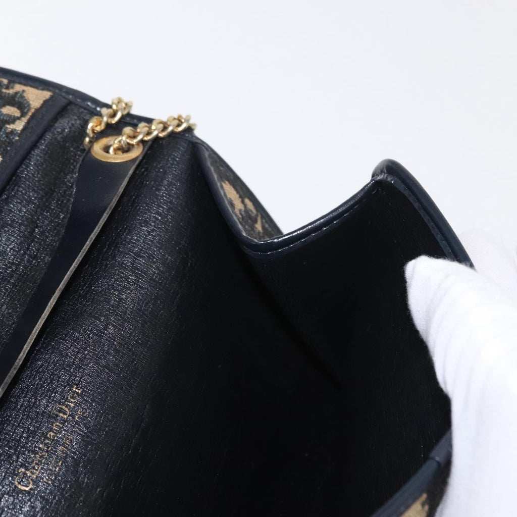 Christian Dior Vintage Cd Trotter Shoulder Bag Canvas Navy Canvas Shoulder Bag Bag (Pre-Owned)