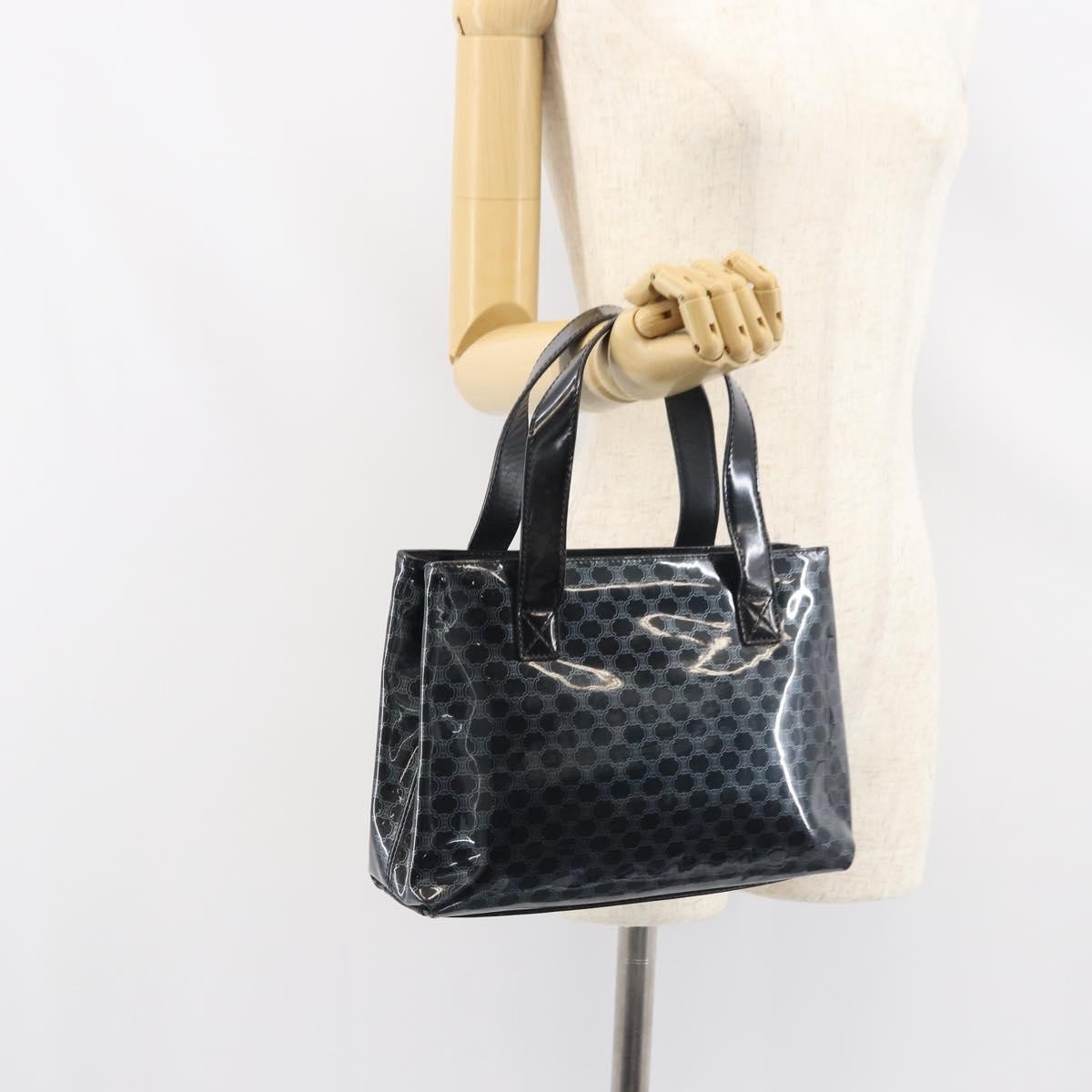 Celine Vintage Macadam Shopper Tote Venyl Black Plastic Tote Bag Bag