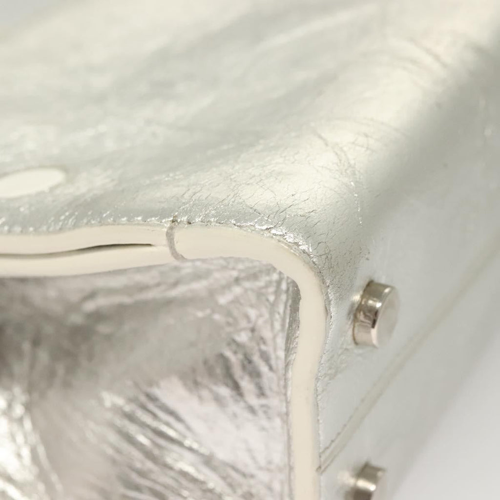 Christian Dior Diorever Bag Leather Silver Leather Bag (Pre-Owned)