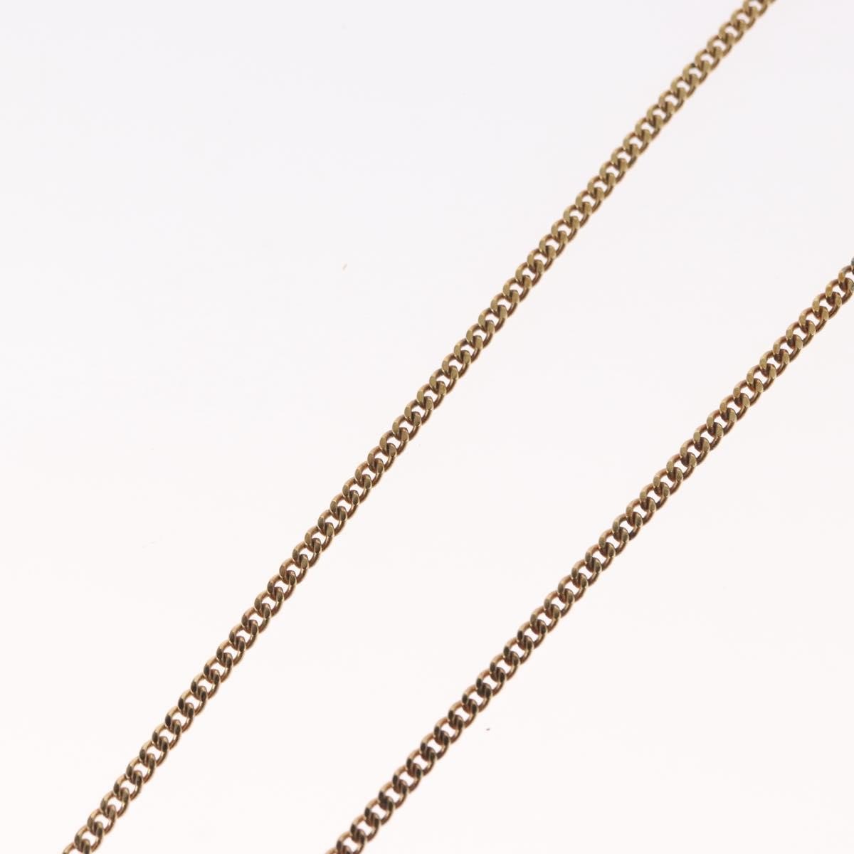 Christian Dior Vintage Logo Round Pendant Necklace Metal And Crystals Gold Metal Necklace Jewelry (Pre-Owned)
