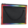 Louis Vuitton Pochette A4 Rainbow Taiga Leather Black Leather Clutche & Pouche Bag
