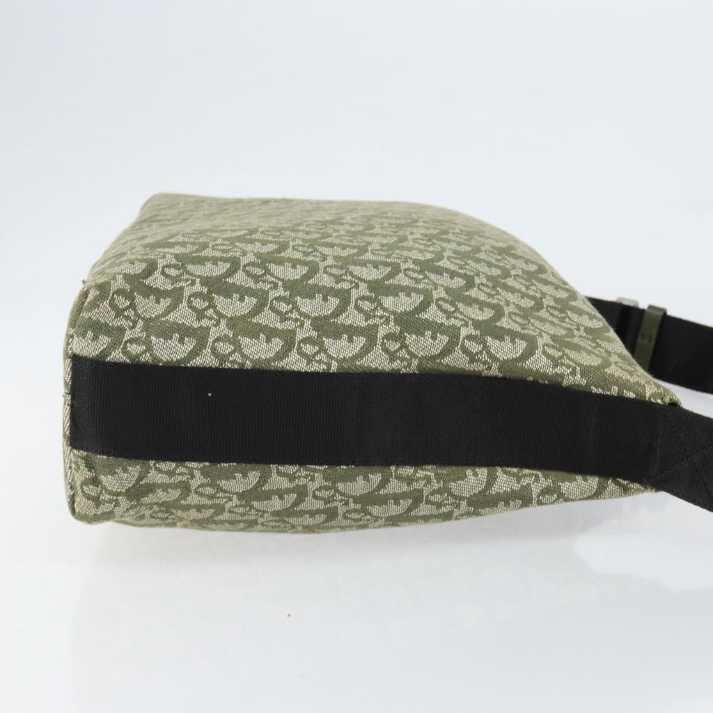 Christian Dior Vintage Trotter Shoulder Bag Canvas Green Canvas Shoulder Bag Bag (Pre-Owned)