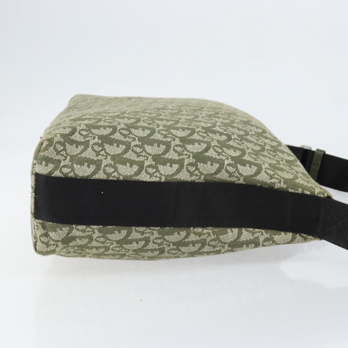 Christian Dior Vintage Trotter Shoulder Bag Canvas Green Canvas Shoulder Bag Bag (Pre-Owned)
