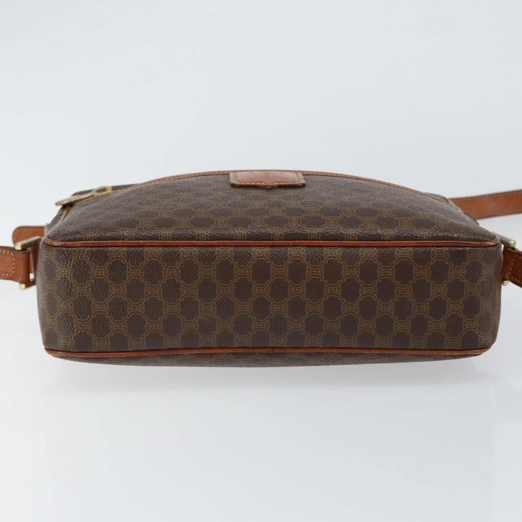 Celine Vintage Macadam Shoulder Bag Canvas And Leather Brown Canvas Shoulder Bag Bag