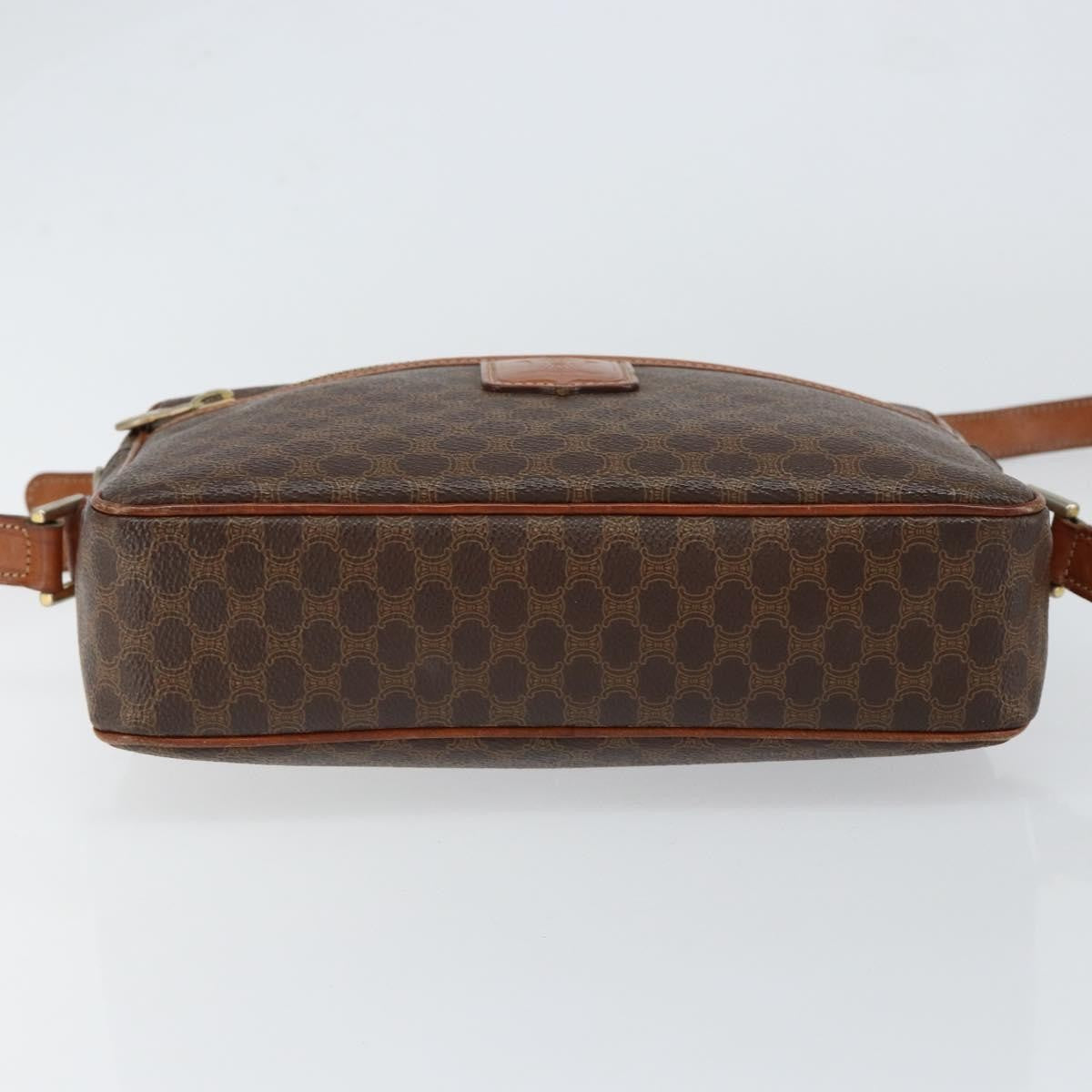 Celine Vintage Macadam Shoulder Bag Canvas And Leather Brown Canvas Shoulder Bag Bag