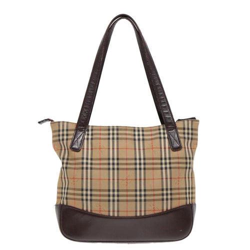 Burberry Nova Check Tote Canvas Check Pattern Beige Canvas Tote Bag