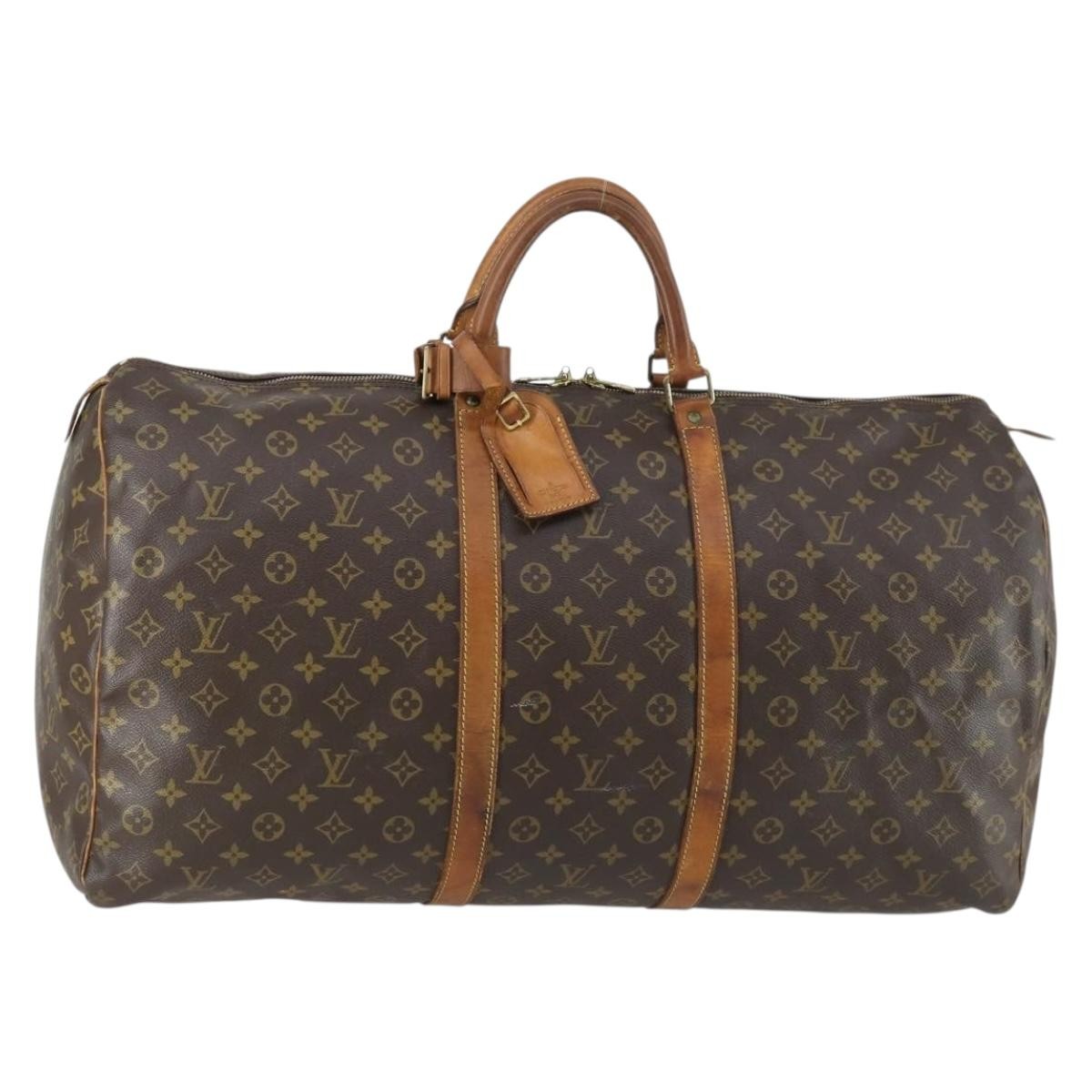 Louis Vuitton Keepall Bag Monogram Canvas Brown Canvas Travel Bag