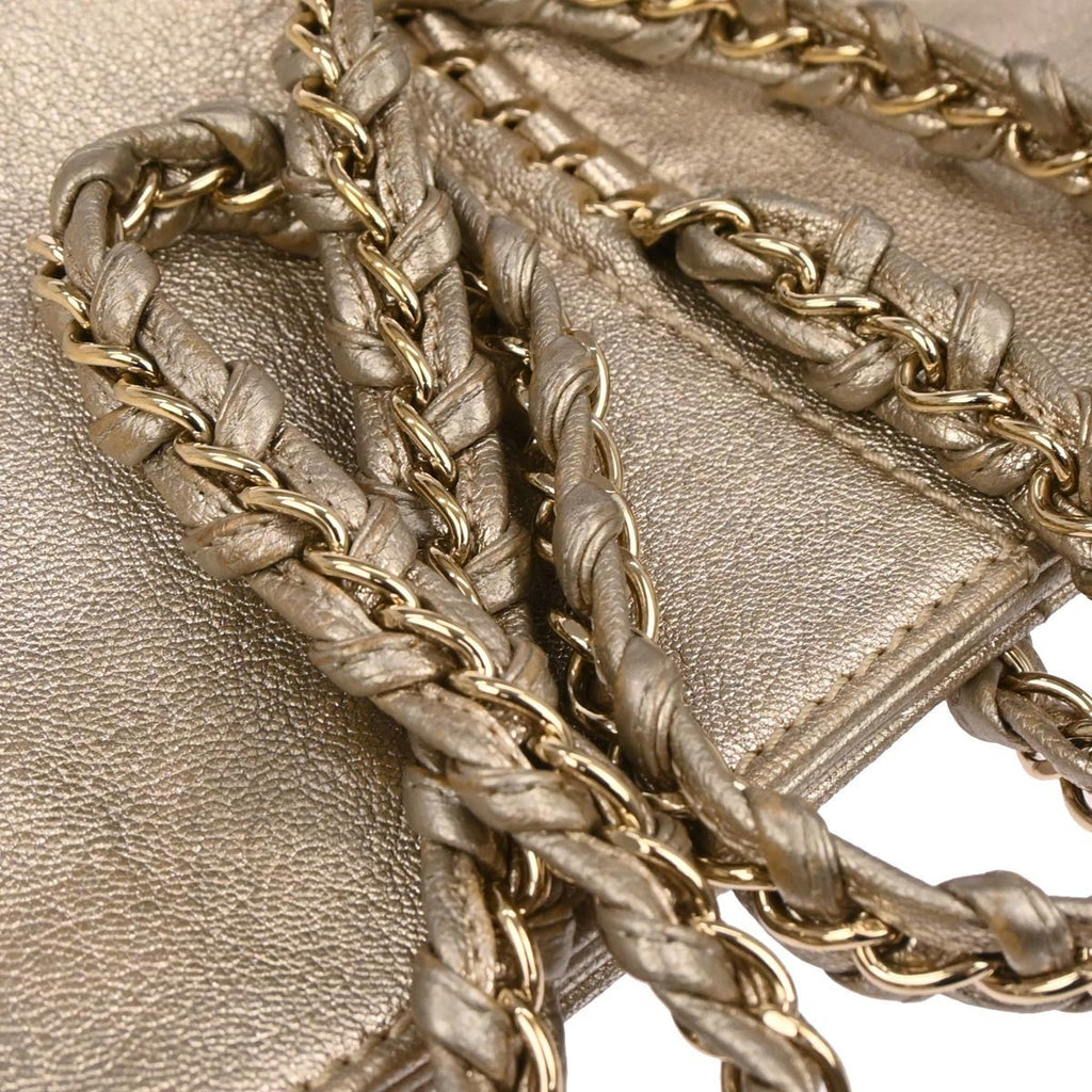 Chanel Luxe Ligne Zipped Tote Leather Gold Leather Tote Bag Bag