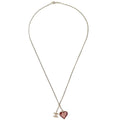 Chanel Cc And Heart Pendant Necklace Metal Gold Gold_Plated Necklace Jewelry