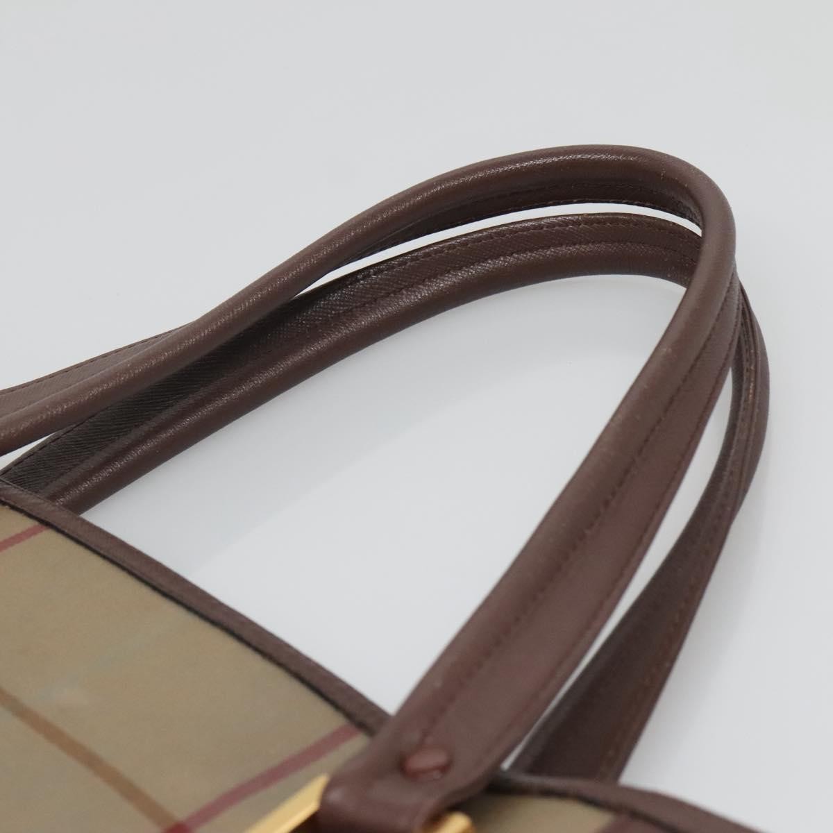 Burberry Nova Check Tote Canvas And Leather Beige Canvas Tote Bag