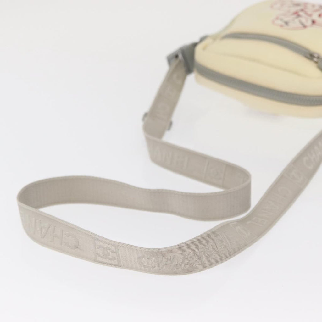 Chanel Sport Line Camera Crossbody Bag Nylon White Nylon Shoulder Bag Bag