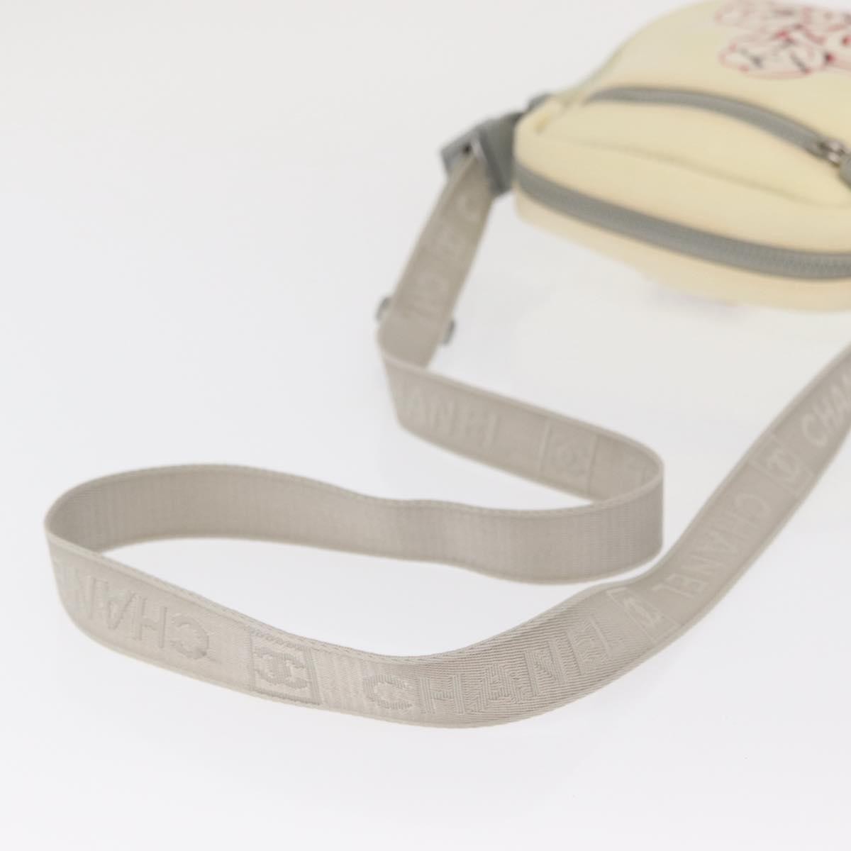 Chanel Sport Line Camera Crossbody Bag Nylon White Nylon Shoulder Bag Bag