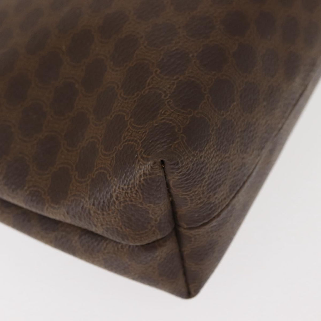 Celine Circle Logo Macadam Pouch Canvas And Leather Brown Canvas Clutche & Pouche Bag
