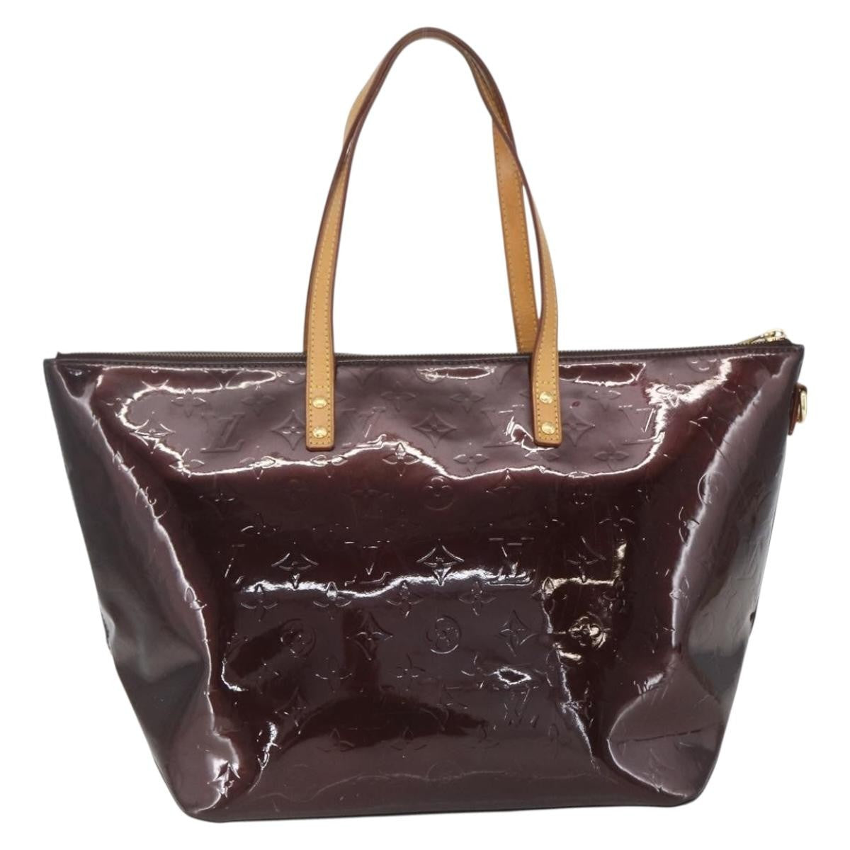 Louis Vuitton Bellevue Handbag Monogram Vernis Brown Patent_Leather Tote Bag