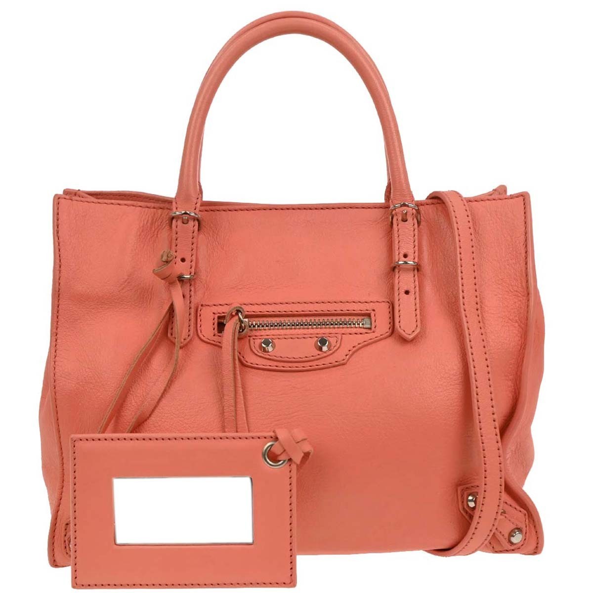 Balenciaga Papier A4 Zip Around Classic Studs Bag Leather Pink Leather Tote Bag