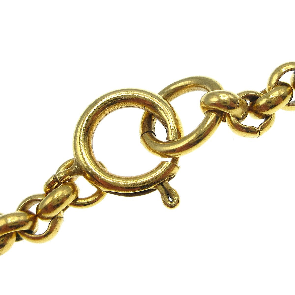 Chanel Cc Heart Pendant Necklace Metal Gold Gold_Plated Necklace Jewelry