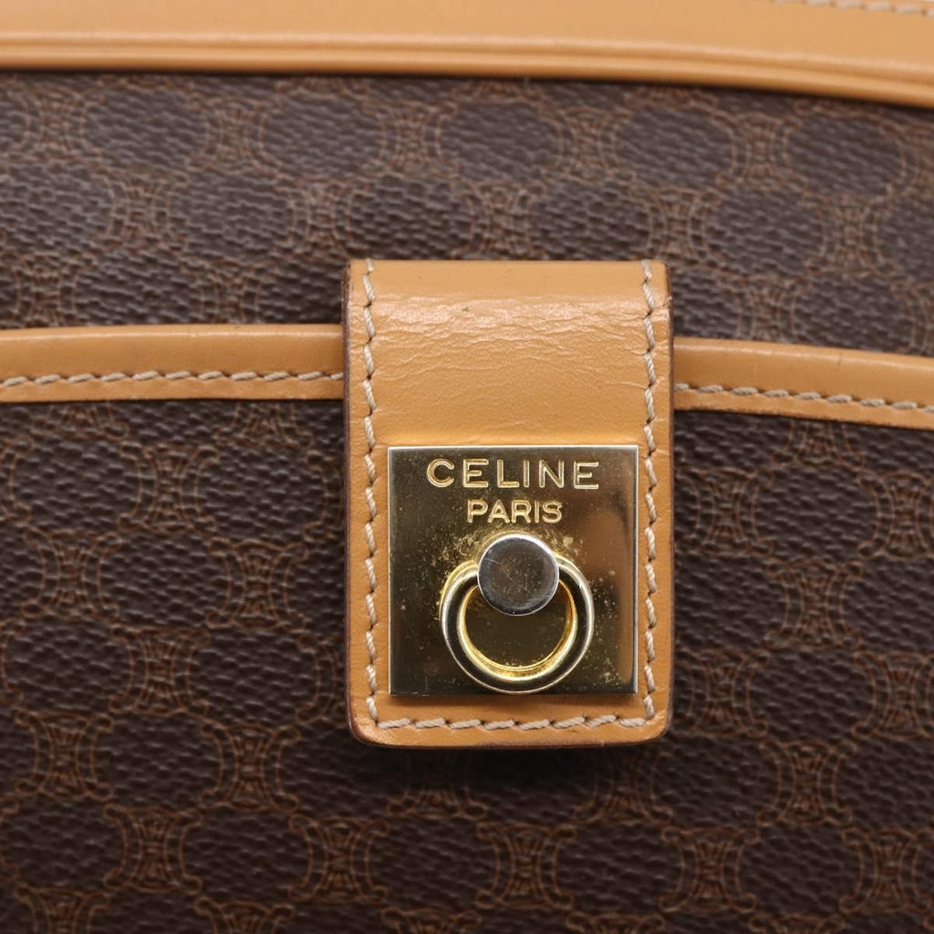 Celine Macadam Shoulder Bag Pvc Leather Brown Pvc Shoulder Bag Bag