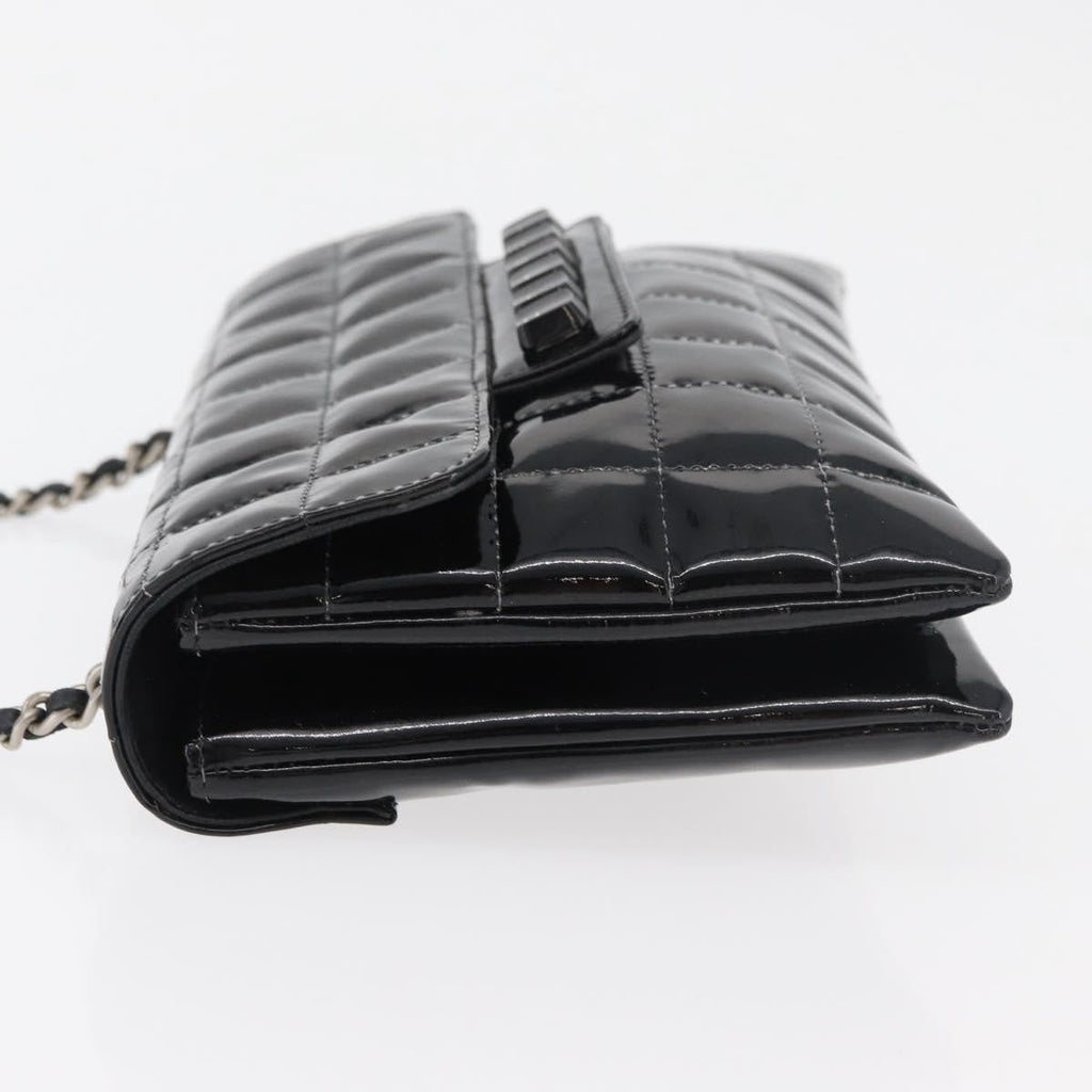 Chanel Keyboard Flap Bag Quilted Patent Black Patent_Leather Shoulder Bag Bag