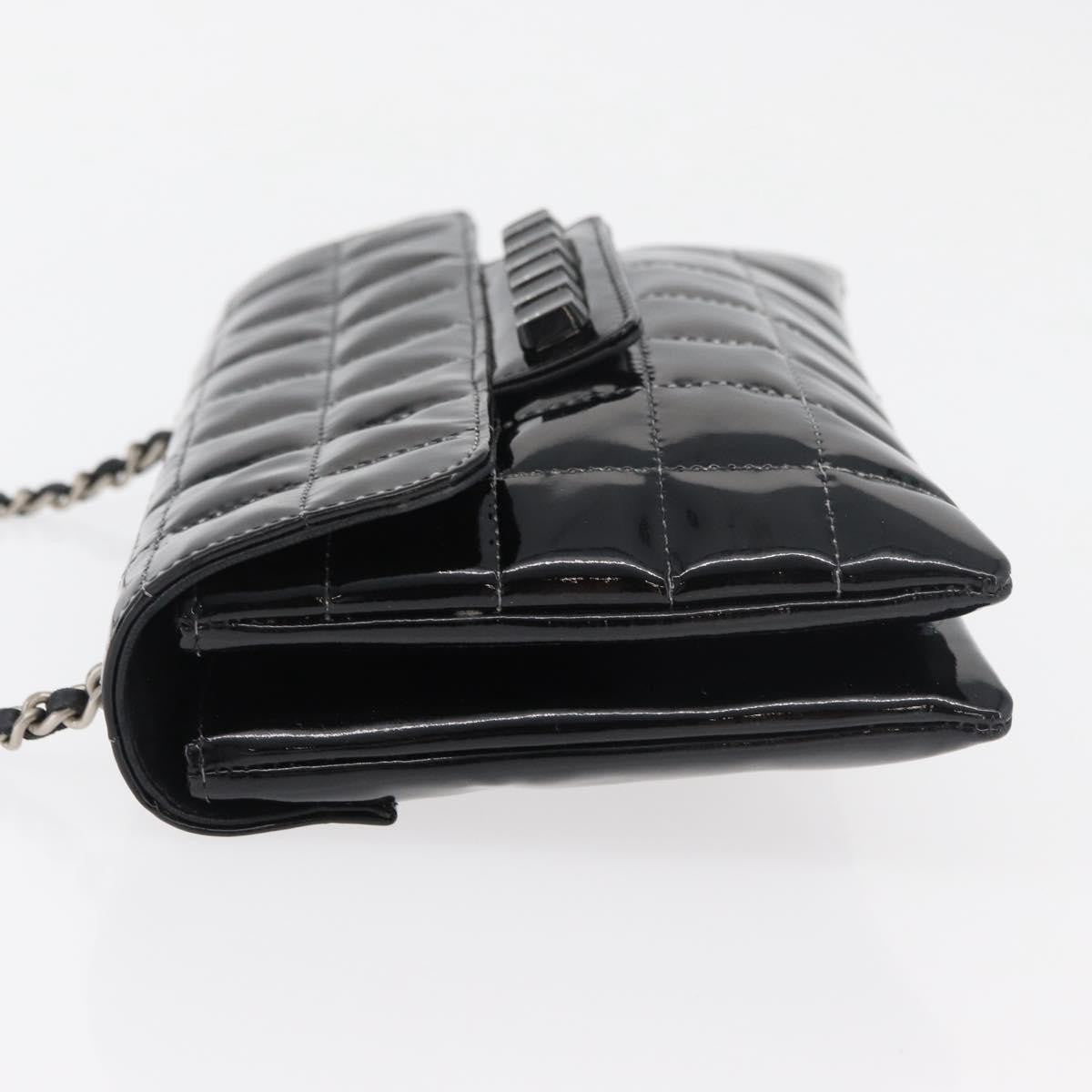 Chanel Keyboard Flap Bag Quilted Patent Black Patent_Leather Shoulder Bag Bag