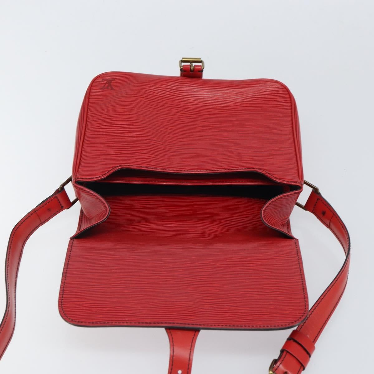 Louis Vuitton Cartouchiere Handbag Epi Leather Red Leather Shoulder Bag