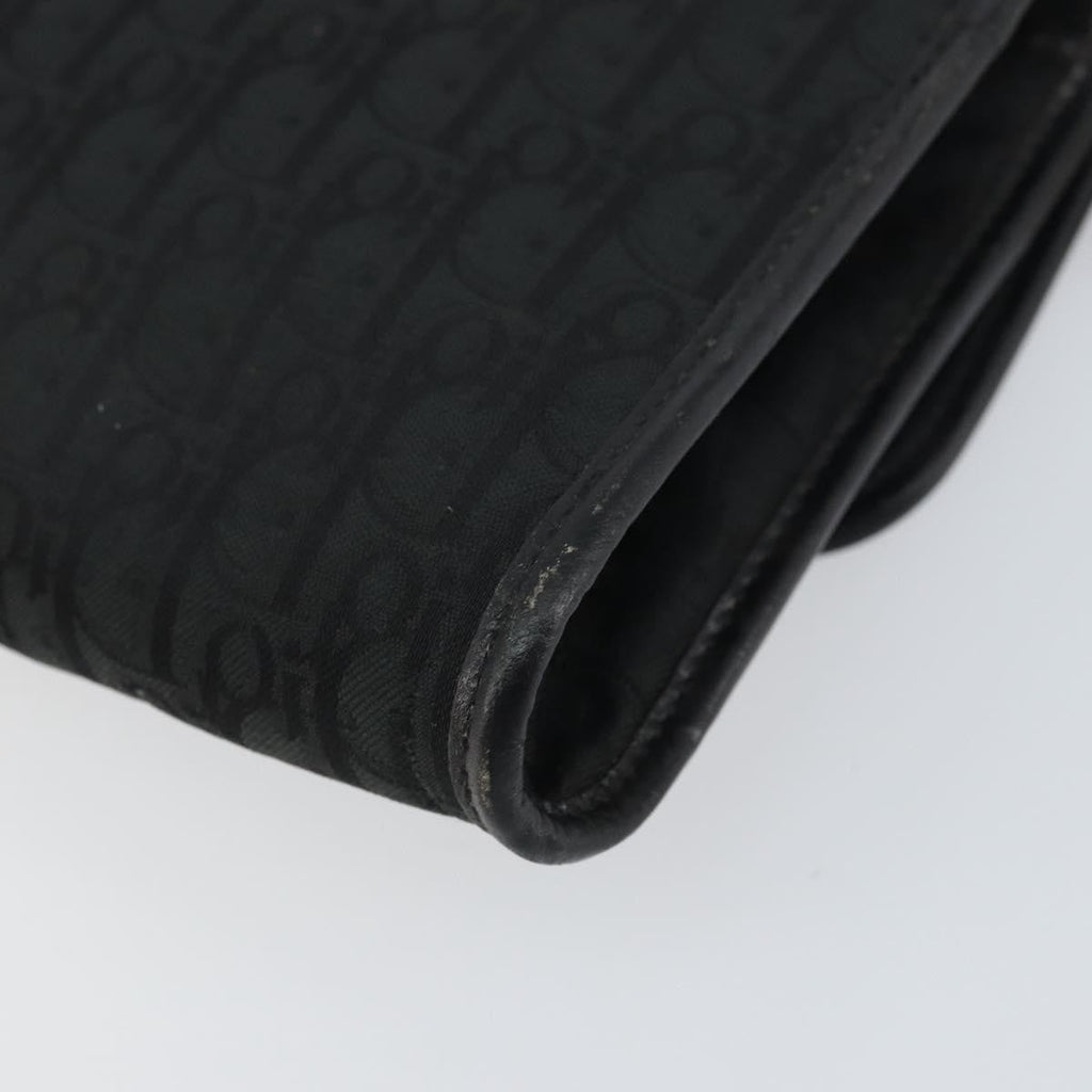 Christian Dior Vintage Chain Flap Shoulder Bag Diorissimo Canvas Black Canvas Shoulder Bag Bag (Pre-Owned)
