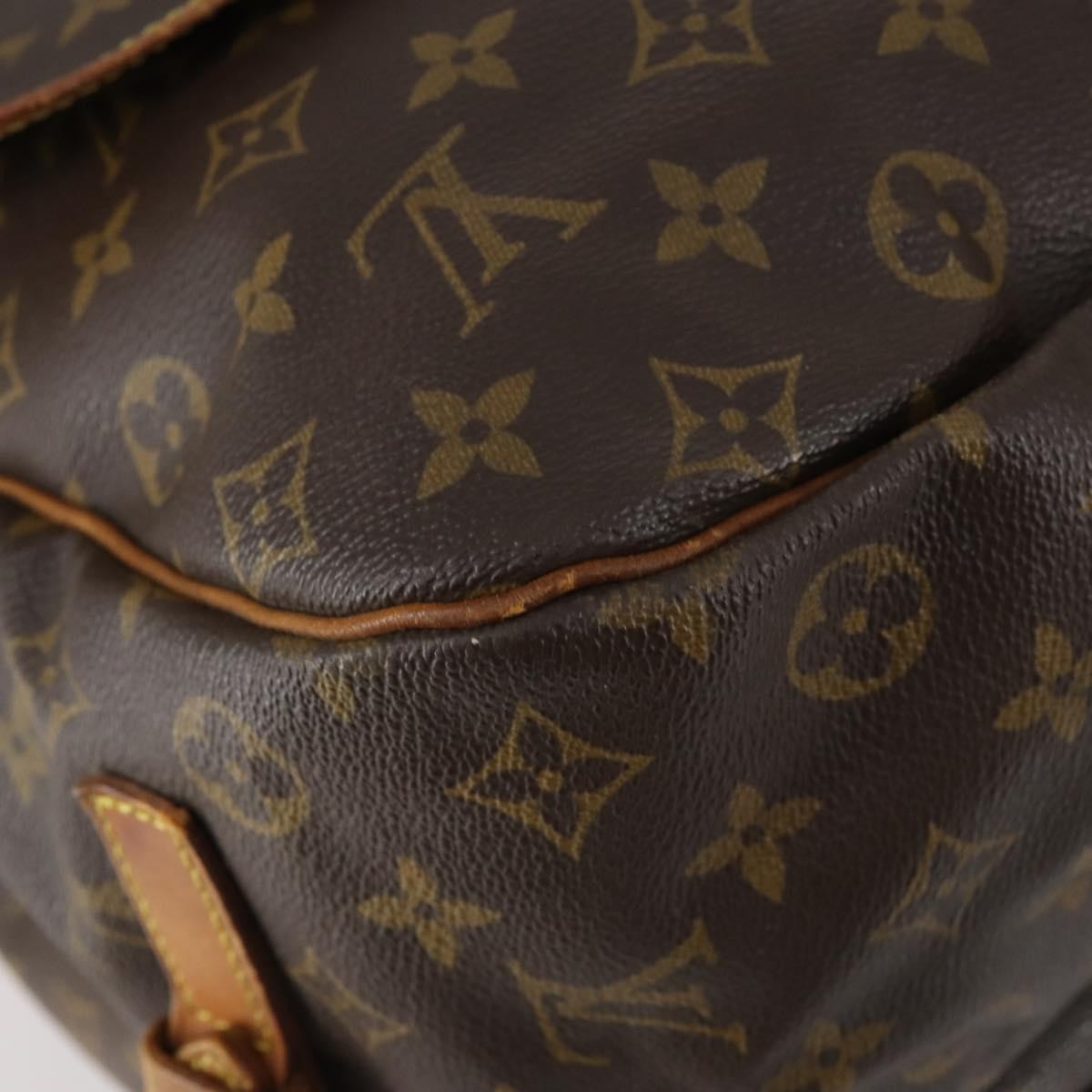Louis Vuitton Saumur Handbag Monogram Canvas Brown Canvas Shoulder Bag