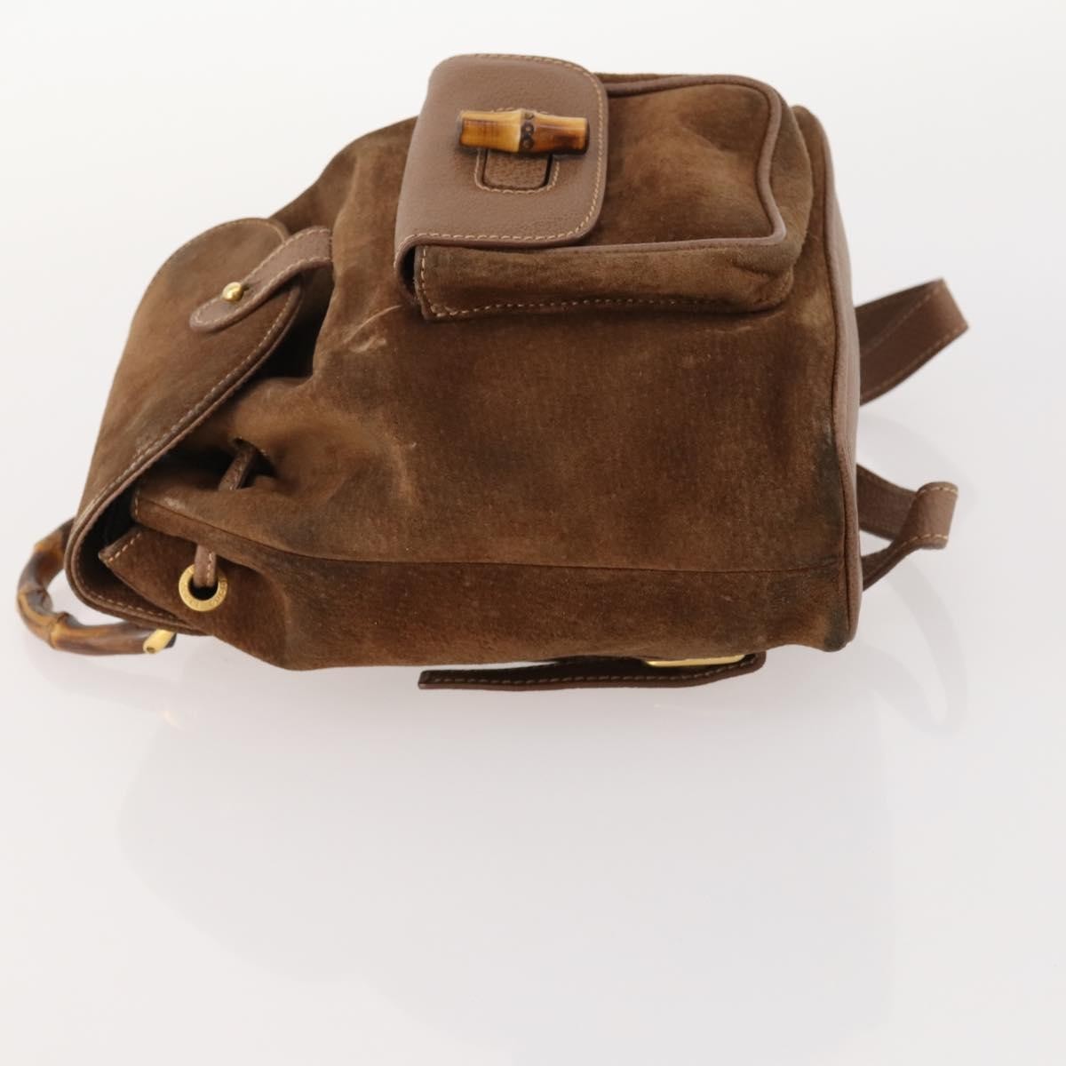 Gucci Gucci Bamboo Backpack Daim Brown Suede Backpack Bag (Pre-Owned)