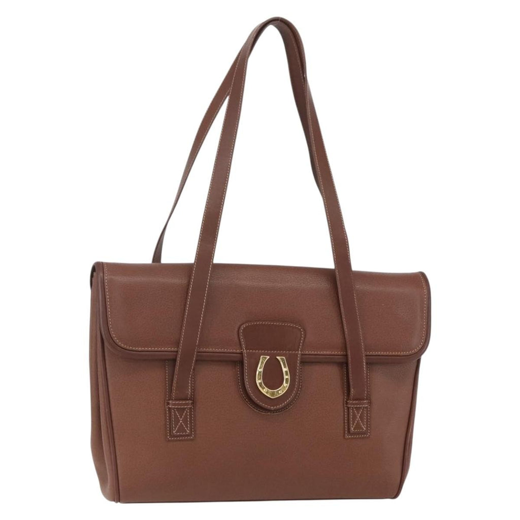 Gucci Vintage Tote Leather Brown Leather Tote Bag Bag (Pre-Owned)