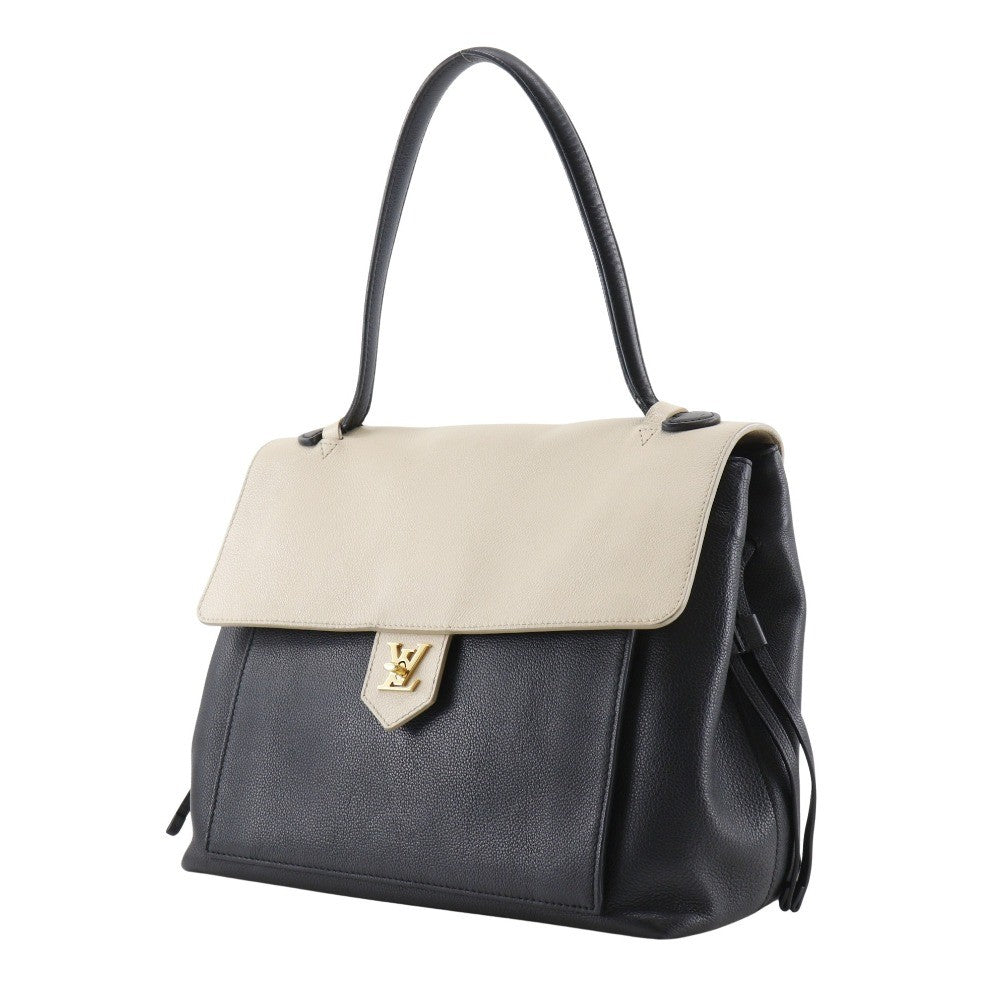 Louis Vuitton Lockme Handbag Leather Black Leather Handbag