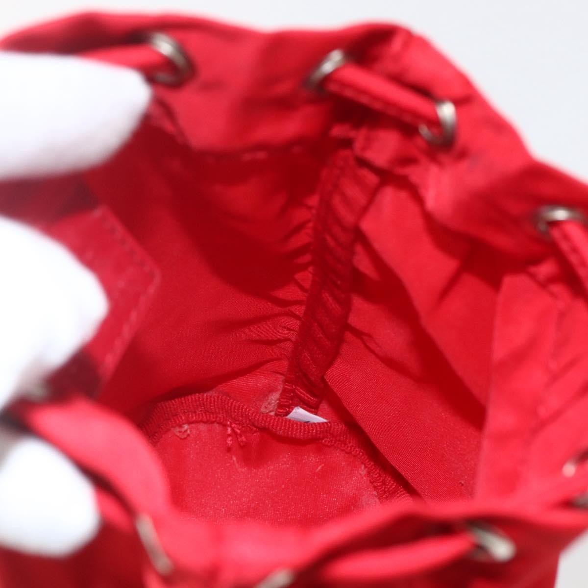 Prada Drawstring Wristlet Bucket Bag Tessuto Red Nylon Clutche & Pouche Bag