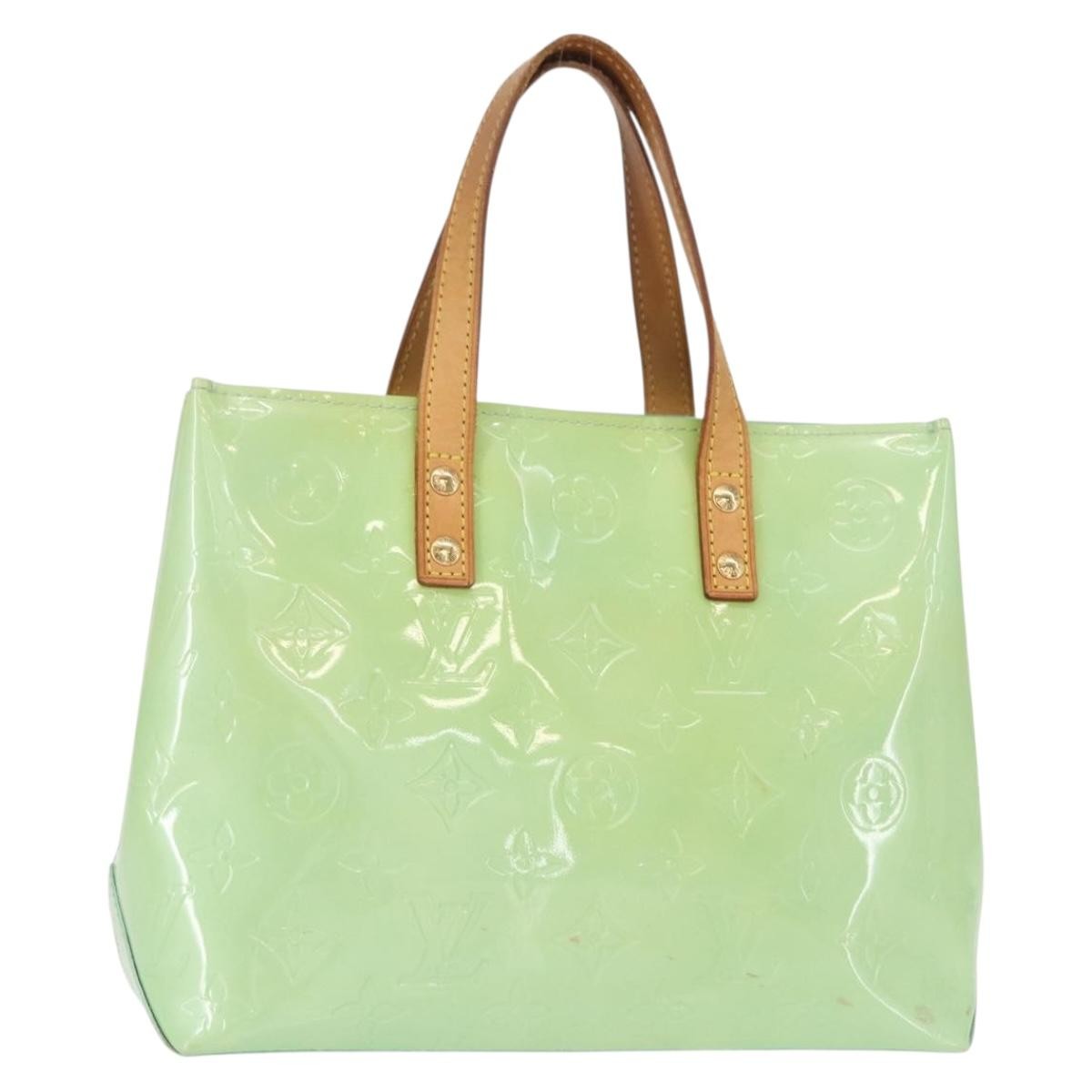 Louis Vuitton Reade Handbag Monogram Vernis Green Patent_Leather Tote Bag