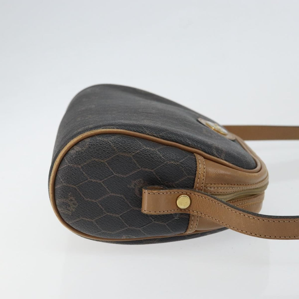 Christian Dior Vintage Honeycomb Shoulder Bag Canvas And Leather Black Canvas Shoulder Bag Bag (Pre-Owned)