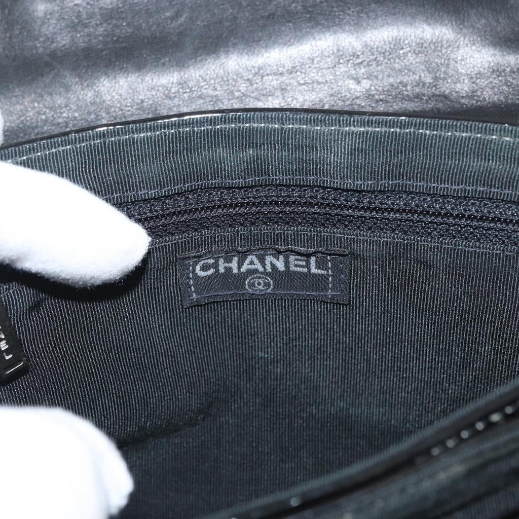 Chanel Keyboard Flap Bag Quilted Patent Black Patent_Leather Shoulder Bag Bag