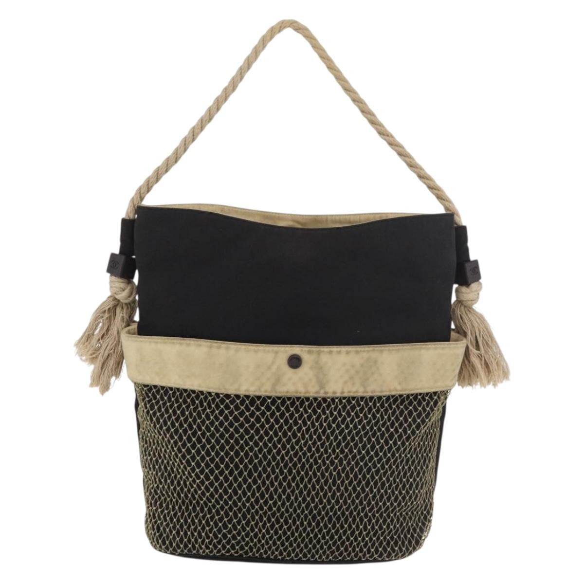 Chanel Camellia Shoulderbag Canvas Black Canvas Shoulder Bag Bag