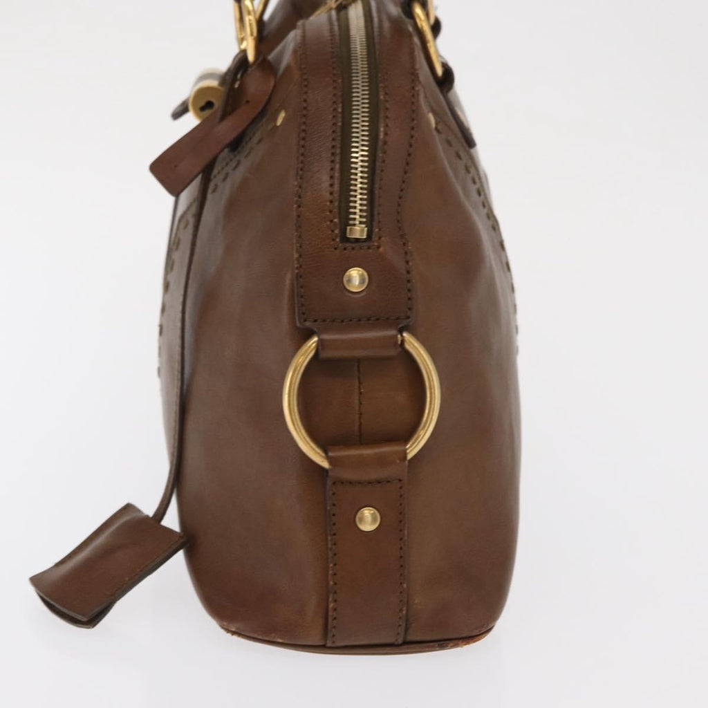 Saint Laurent Muse Dome Bag Leather Brown Leather Handbag (Pre-Owned)