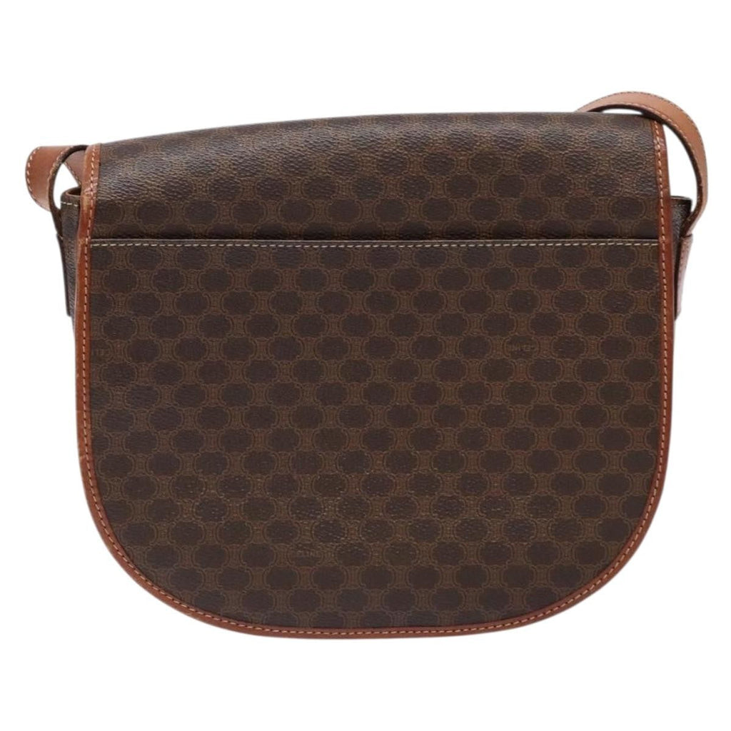 Celine Macadam Shoulder Bag Pvc Leather Brown Canvas Bag