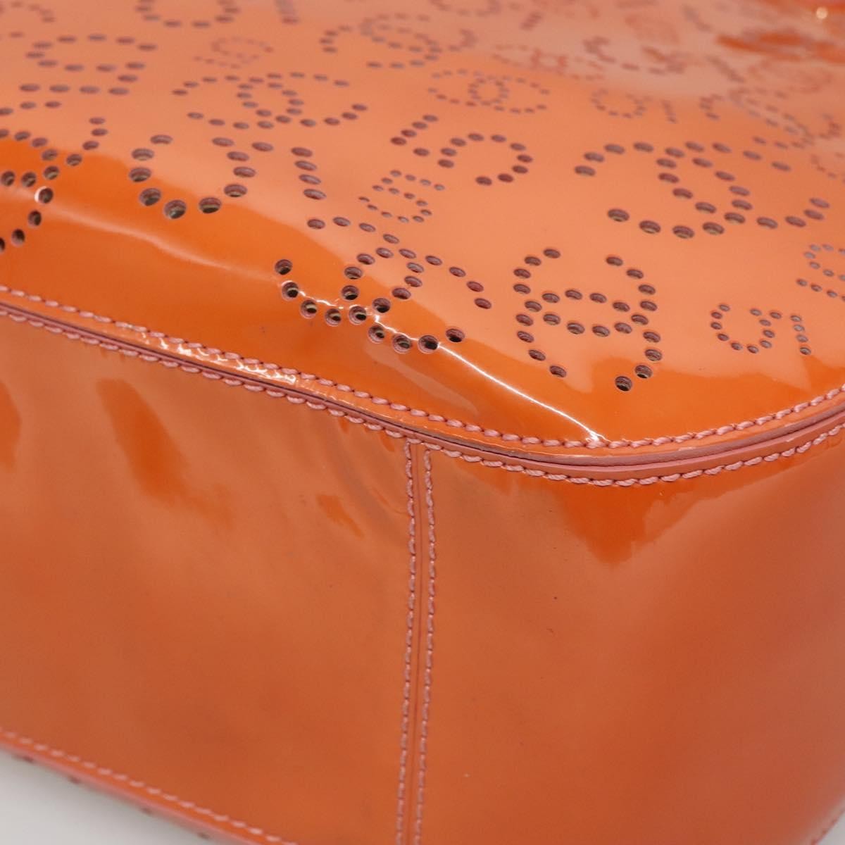 Chanel Cc No.5 Shopping Tote Perforated Patent Orange Patent_Leather Tote Bag Bag