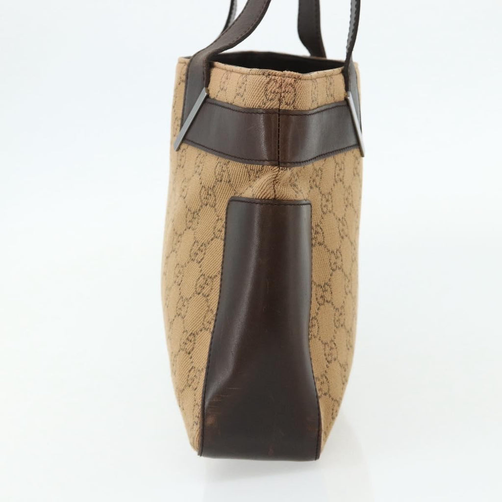 Gucci Vintage Tote Canvas Beige Canvas Tote Bag Bag (Pre-Owned)