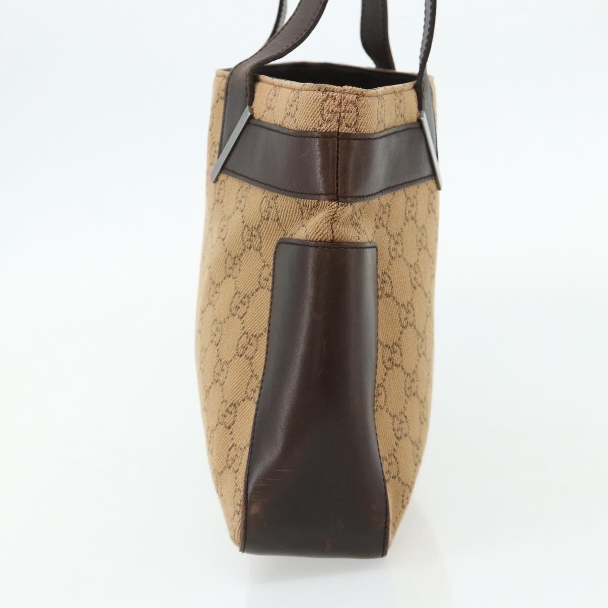 Gucci Vintage Tote Canvas Beige Canvas Tote Bag Bag (Pre-Owned)