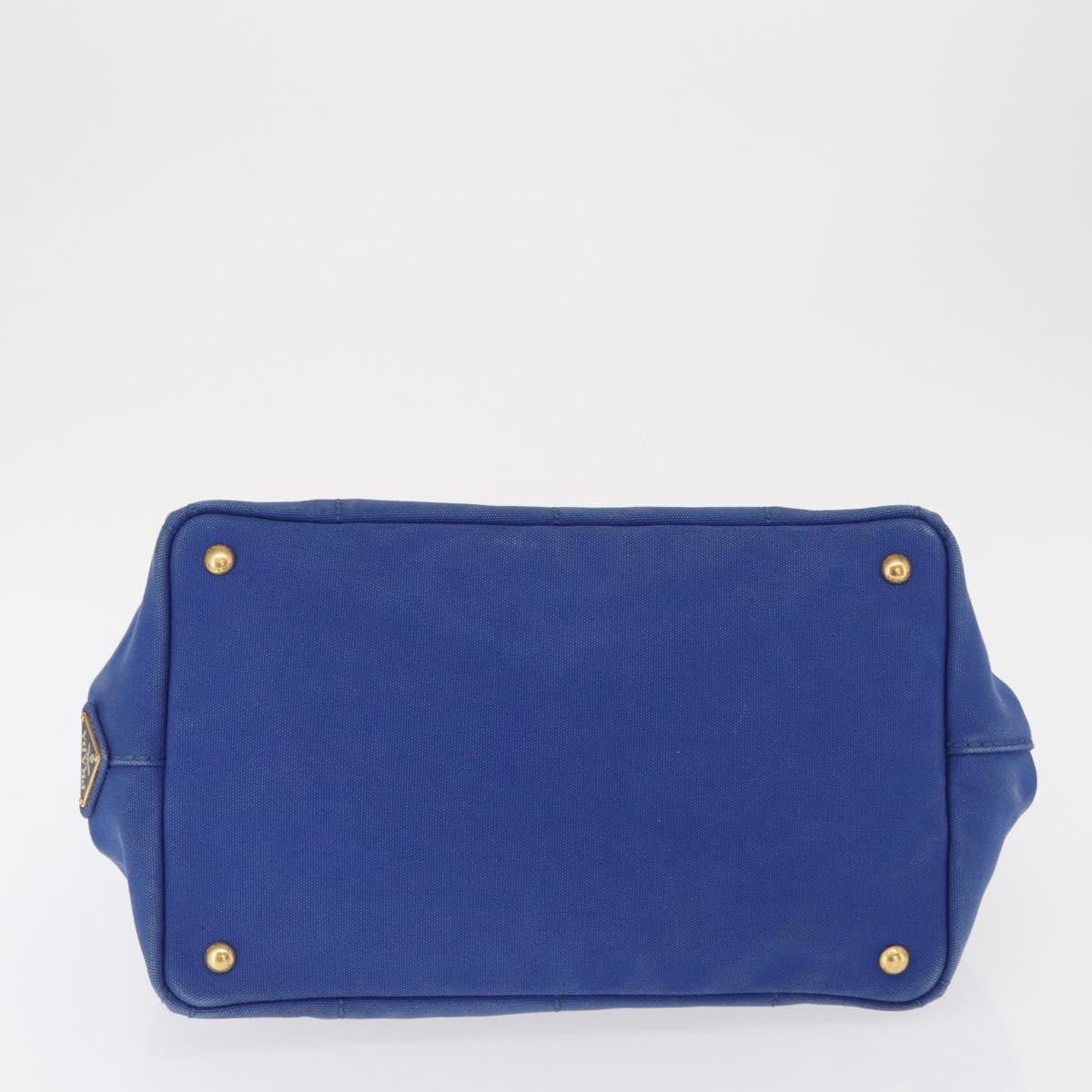 Prada Canapa Open Tote Canvas Blue Canvas Tote Bag Bag