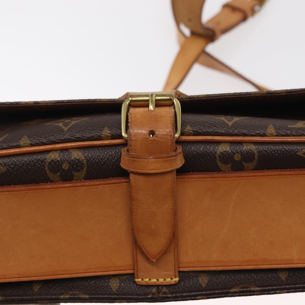 Louis Vuitton Cartouchiere Handbag Monogram Canvas Brown Canvas Shoulder Bag