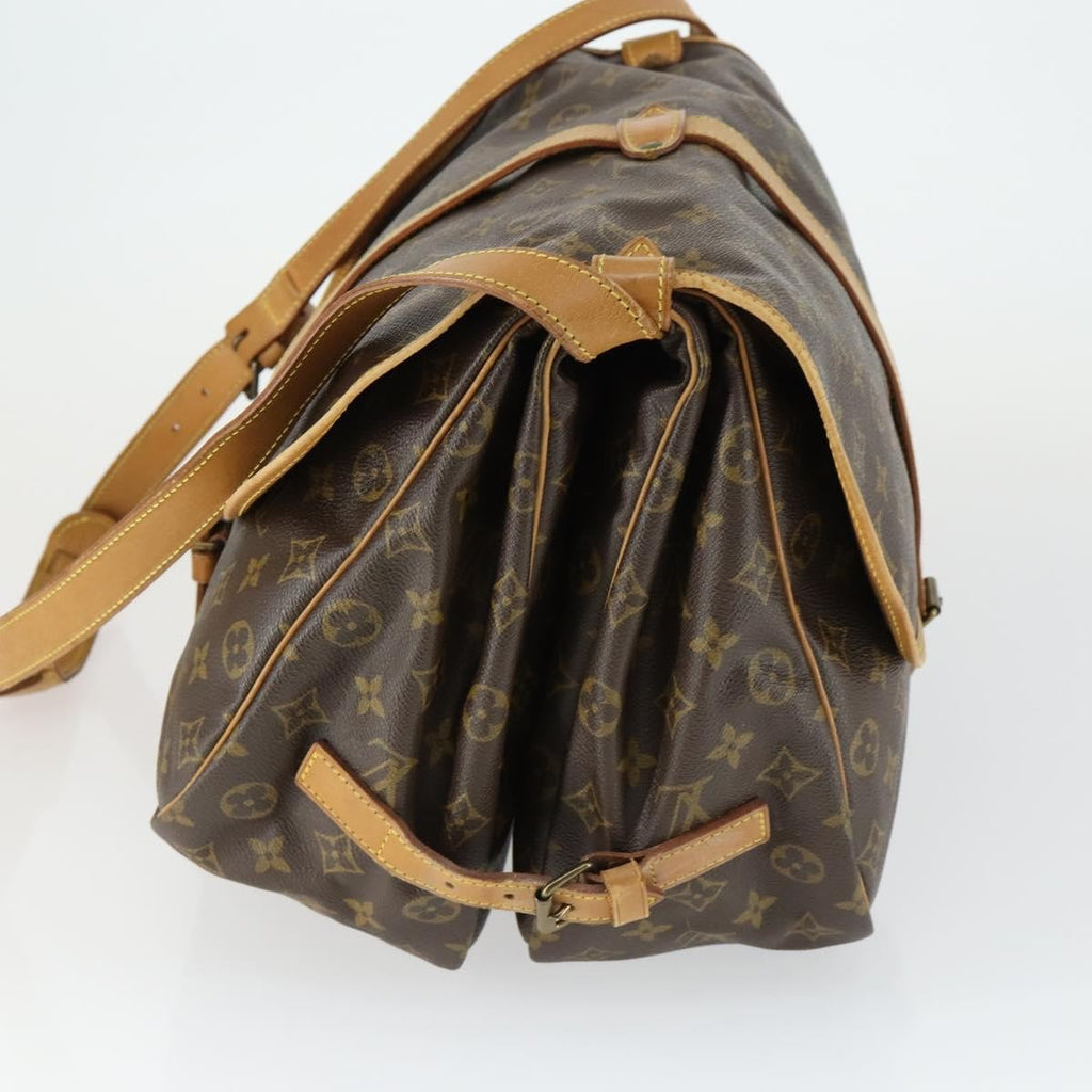Louis Vuitton Saumur Handbag Monogram Canvas Brown Canvas Shoulder Bag