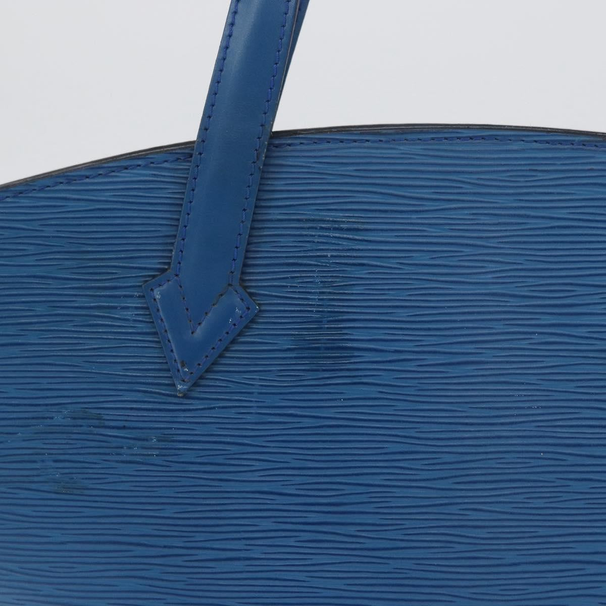 Louis Vuitton Saint Jacques Handbag Epi Leather Blue Leather Handbag