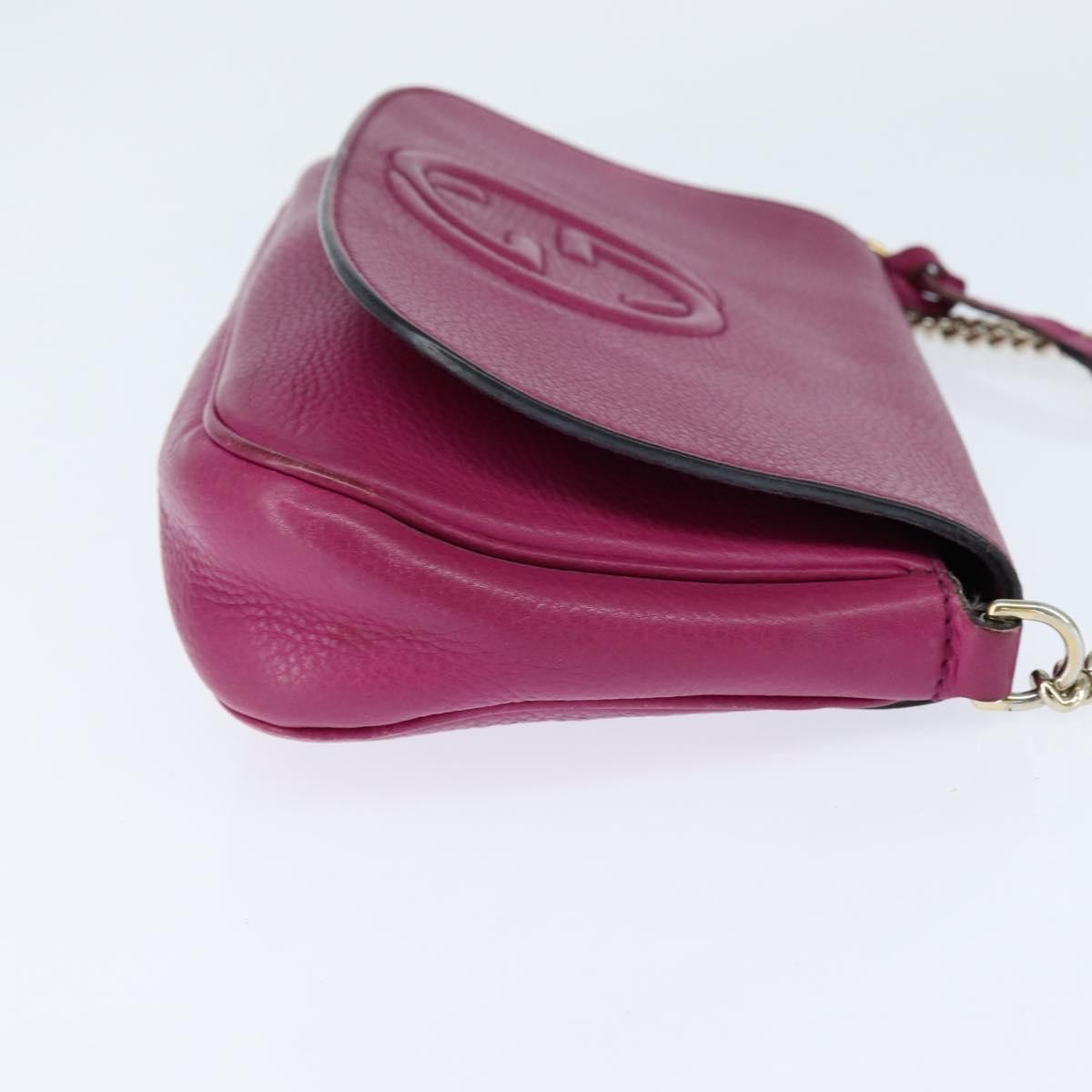 Gucci Soho Chain Crossbody Bag Leather Pink Leather Shoulder Bag Bag (Pre-Owned)