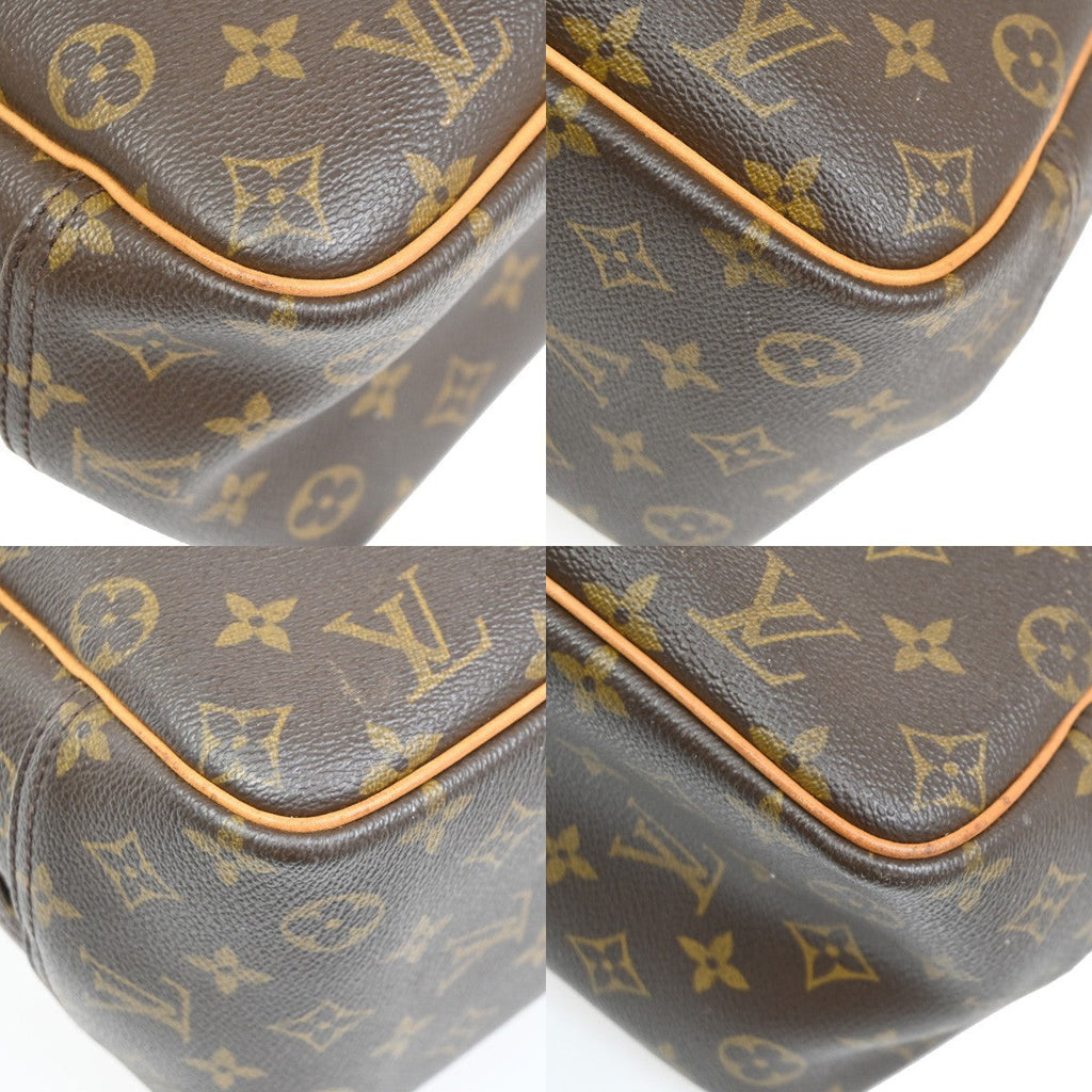 Louis Vuitton Deauville Handbag Monogram Canvas Brown Leather Handbag