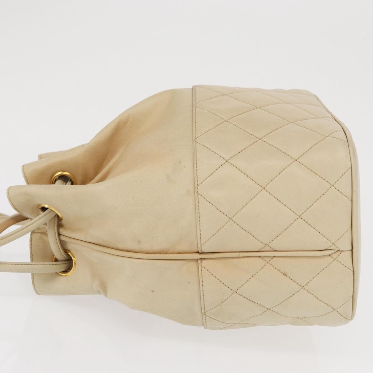 Chanel Gabrielle Drawstring Bag Quilted Calfskin Beige Leather Shoulder Bag Bag