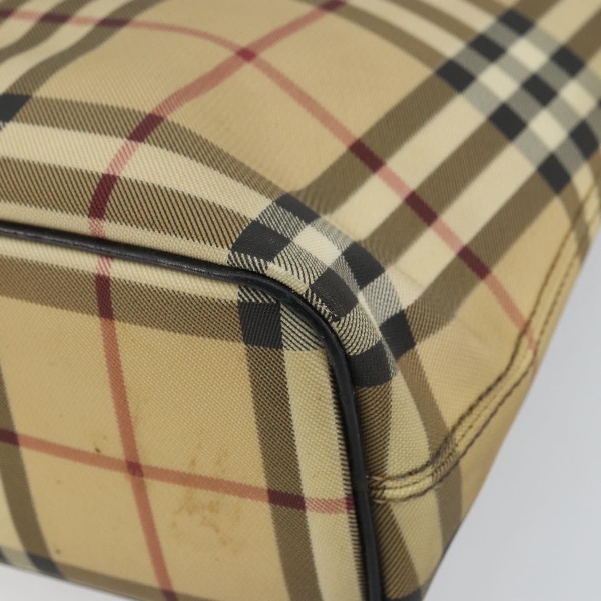 Burberry Nova Check Tote Canvas Check Pattern Beige Canvas Tote Bag