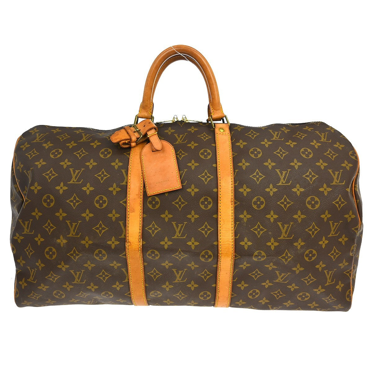 Louis Vuitton Keepall Bag Monogram Canvas Brown Canvas Travel Bag