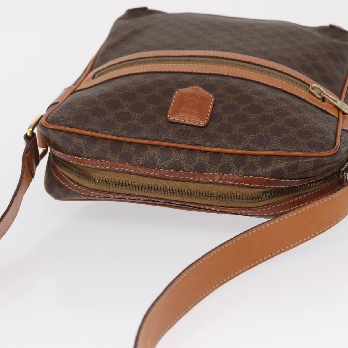 Celine Vintage Macadam Shoulder Bag Canvas And Leather Brown Pvc Shoulder Bag Bag