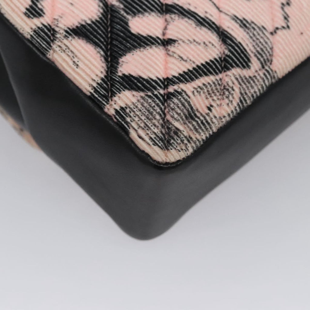 Chanel Flap Shoulder Bag Canvas Pink Cotton Shoulder Bag Bag